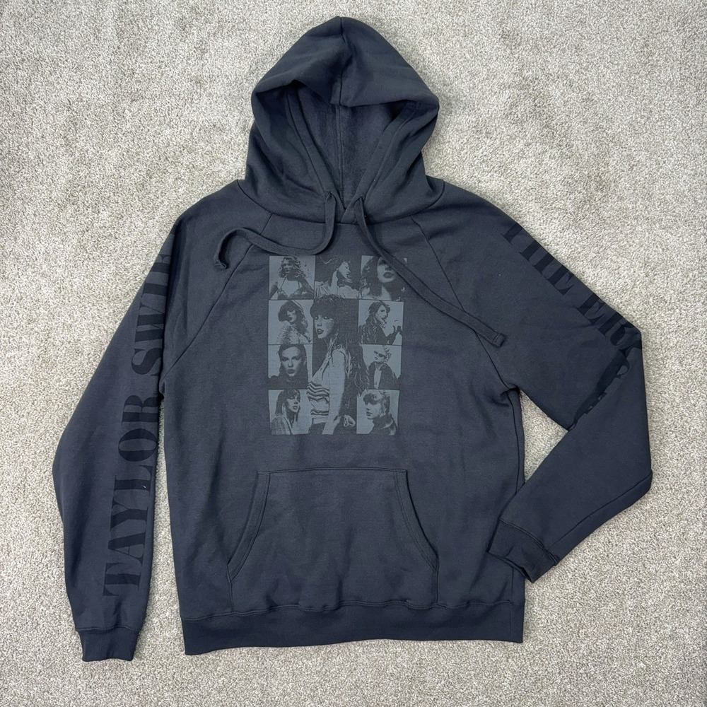 Taylor Swift The Eras Tour Hoodie Mens L Charcoal Gray Black Concert Merch